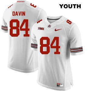 Youth NCAA Ohio State Buckeyes Brock Davin #84 College Stitched Authentic Nike White Football Jersey JF20F26HY